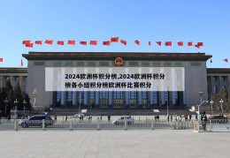 2024欧洲杯积分榜,2024欧洲杯积分榜各小组积分榜欧洲杯比赛积分